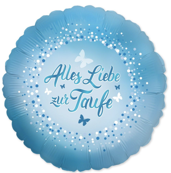 Folienballon - Alles Liebe zur Taufe, blau - ø 46cm